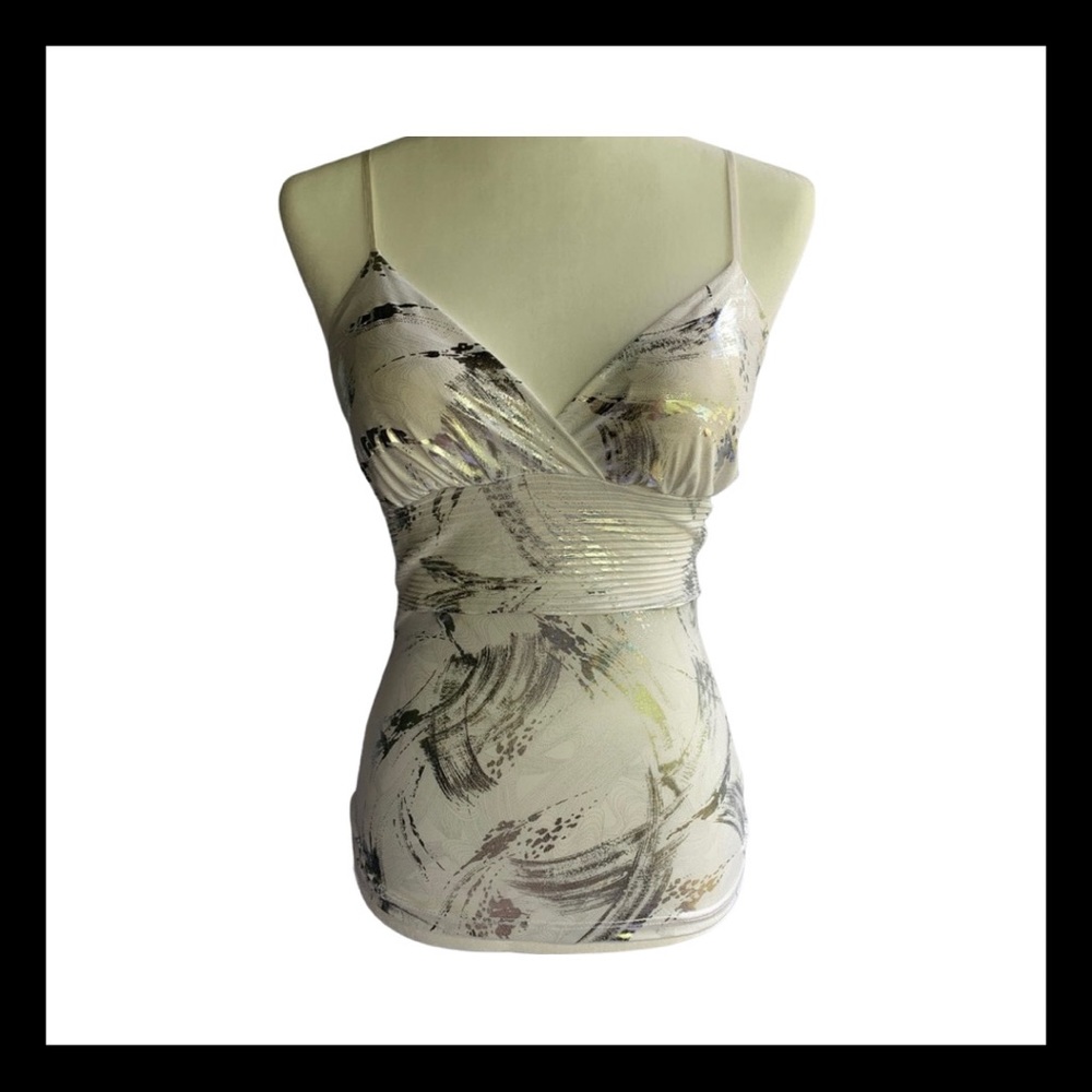 NWT Body Central White, Silver Splash Tank Top Sm